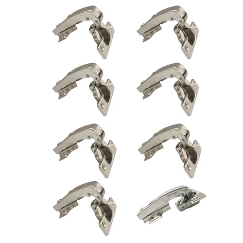 LIKERAINY 95 Grado Tacchetti Cerniera Ø 35mm senza Ammortizzatore Stollen Cerniera a Gomito per Ante a Ribalta Cerniere di Mobile da Cucina Gabinetto Armadio Porte 8 Pezzi