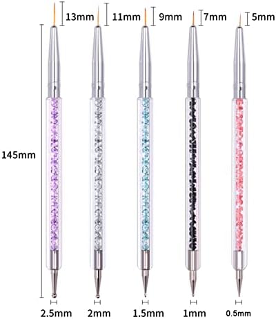 Olakin Nail Art Brushes[5 Pcs], Function Nail Brush, Nail Art Drawing Pen, Manicure Drill Drawing Nails Brush Pen, for Manicure Nail Art Design