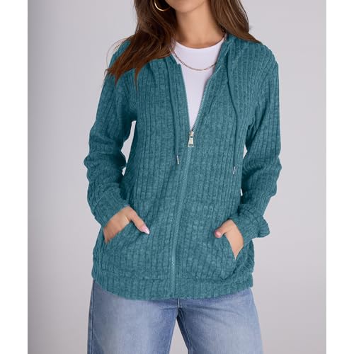 Image of Witsmile Zip Up Hoodie Women Oversized Sweatshirt Long Sleeve 2026 Fall Outfit Lightweight Jackets Workout Clothes