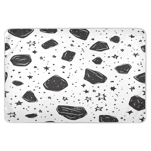 BOESI Doodle Stars and Rock Pattern Waterproof Pads for Bedwetting and Incontinence, Reusable Pads, Reusable Diaper Pads for Bed, Sofa, Travel