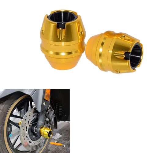 Image of Vagary Golden Anti Drop Fork Frame Slider Motorcycle Wheel Front Fork Frame Sliders for BMW, Kawasaki, R15 V3, V4, R15M, MT15, Universal for Bike