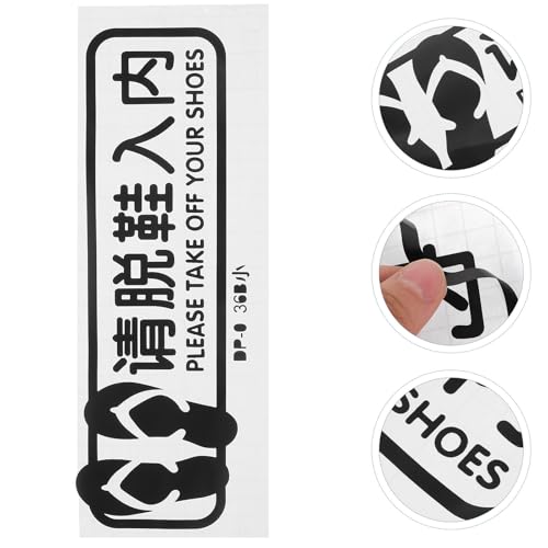 DOITOOL 靴脱いください 床用ステッカー 黑色PVC素材 簡単に貼れる粘着式 静かなダンスルームやヨガルームに最適な [4]