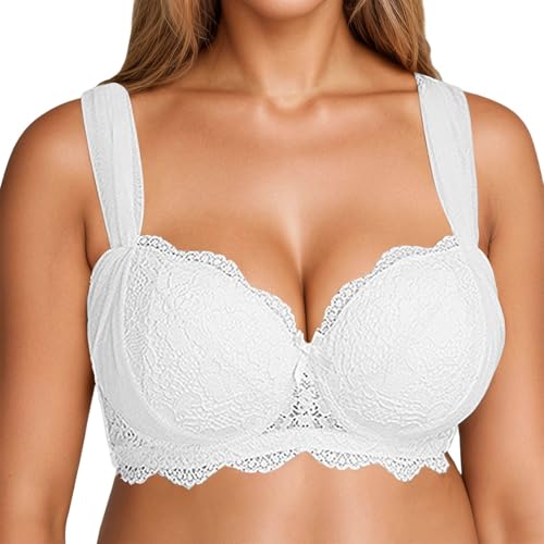 Soutien-gorge push-up anti-affaissement confortable pour forte poitrine 42E blanc