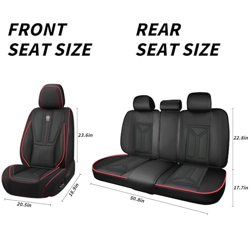 Arazi Car Seat Covers Full Set for Jeep Grand Cherokee L 2021-2025, Nappa Leather Seat Cover Full Coverage Waterproof Seat Protector (Black&Red Line,5 Seats Standard) by Arazi - Used condition - Image 9