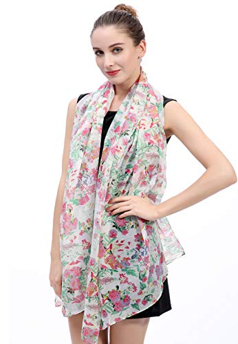 Lina & Lily Floral Design Print Women's Scarf Shawl Lightweight3