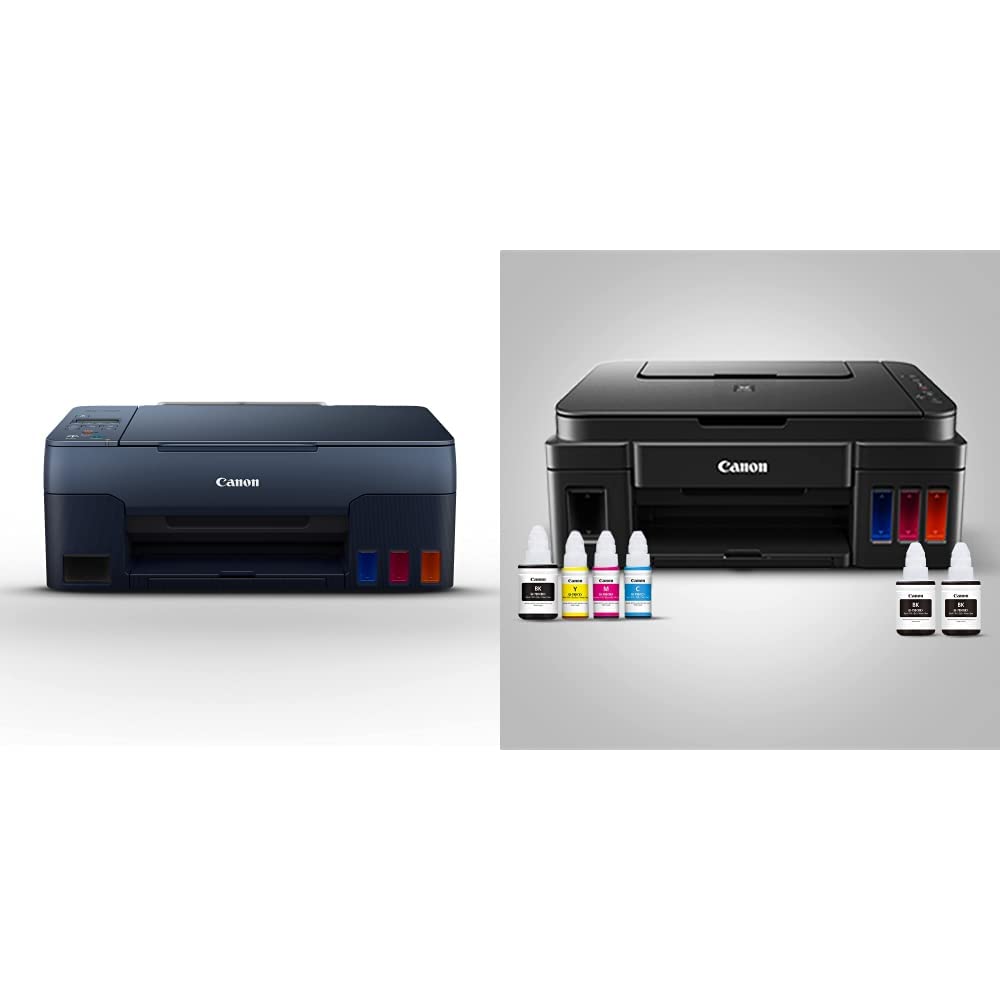 Canon PIXMA G3020 NV All-in-One Wi-Fi Ink Tank Colour Printer (Navy Blue) & PIXMA  G3000 All-in-One WiFi Ink Tank Colour Printer with 2 Additional Black Ink  Bottles : Amazon.in: Computers & Accessories