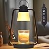 MAOYUE Candle Warmer Lamp Dimmable Timer Electric Metal Top Down Light Heat Melting Wax Candles Vintage Fits Large Small Jar Scented Candel Warming Lantern Black