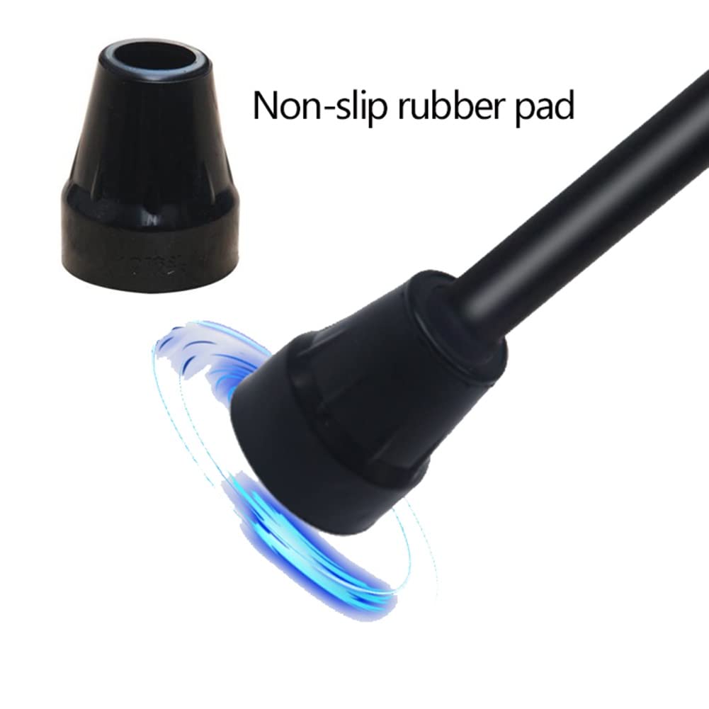 Muletas ajustables para antebrazo para adultos, portátiles, plegables, ayuda médica para caminar, soporta hasta 100 kg, 1 par (negro)