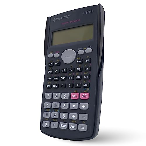 Calculadora científica, Calculadora Digital científica para Ingeniería, Escuela y Universidad, Pantalla 2 líneas, Compatible para Escuelas y Negocios - Ofituria (F-82MS)