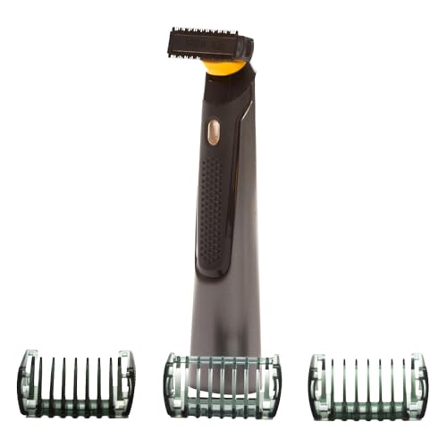MicroTouch SOLO Titanium Rechargeable Beard & Body Razor that Trims Edges Shaves and Grooms