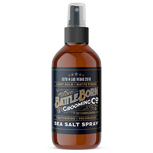 Battle Born Grooming Co Sea Salt Spray (Seaside Citrus, 8 fl oz) â Natural, Vegan, Texturizing Spray for Effortless Beach Hair & Waves â Adds Volume, Texture, and Thickness â Unisex