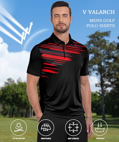 V VALANCH Mens Polo Shirts Short Sleeve Moisture Wicking Golf Tennis Polo Casual Shirts2