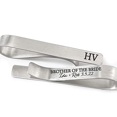 Brother Of The Bride Gift Brother Tie Clip Gift For Brother Tie Clip Bride's Brother Tie Bar Wedding Party Tie Clip Personalized Initials BROTHER-TIE