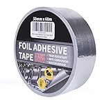 TAPEBEAR Aluminiumband Klebeband Mit Einem Glasgittergewebe, Aluminium KlebebäNder VerstäRkt Klebeband, Beständig 80° C bis 100° C, Abdichtband Zum Reparieren Und Isolieren, 2inch X 65yard