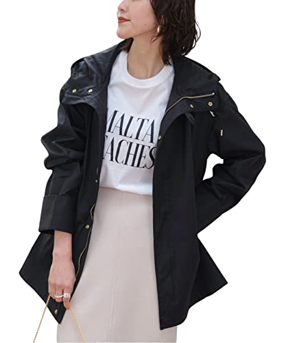 ［スピック アンド スパン］テントラインフーディブルゾン 36 ブラック