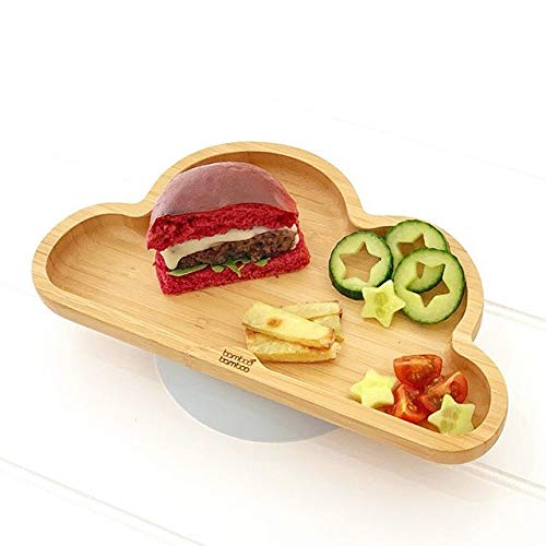 Assiette silicone ventouse bambou bébé évite les chutes