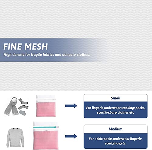 YOGINGO 5PCS Mesh Laundry Bags for Washing Machine Delicates Laundry Bag with Zips, 5 Pcs, XL - Image 4