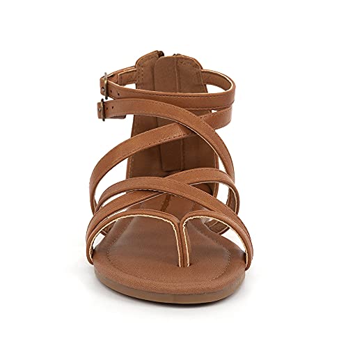 FUNKYMONKEY Girls Gladiator Strap Sandals Flat Fisherman Thong Cross Strappy Sandals3