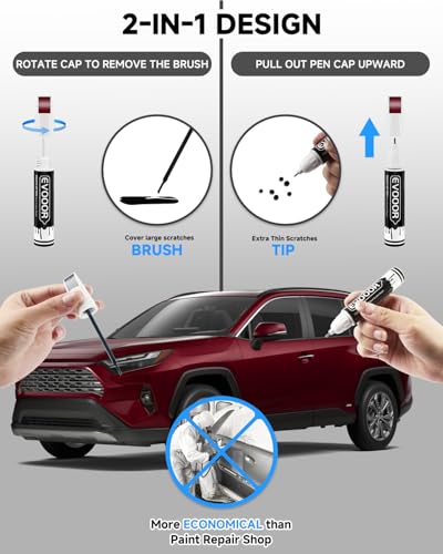 Image of 3Q3 Dark Red /Salsa Red Pearl Touch Up Paint Compatible with Toyota Exact Match 2 in 1 Touch up Paint for Chips and Nicks Repair