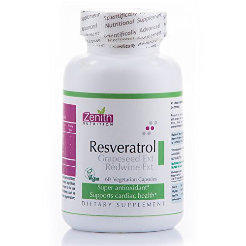 zenith nutrition resveratrol, grapeseed ext and redwine ext - 60 capsules