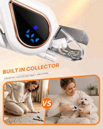 2-in-1 Dog Nail Clippers & Cat Grinder with Dual LED Lights (White) - Image 4