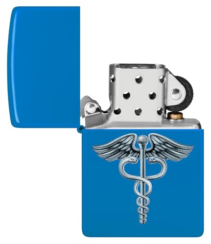 Zippo Encendedor Símbolo Caduceo Azul Mate 46671 miniatura 4