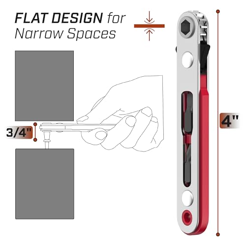 Image of Bates- Mini Ratchet Wrench Screwdriver, 2 Pack, 1 /4 inch Magnetic 90 Degree