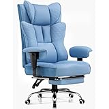 GTRacing ゲーミングチェア オフィスチェア 上品な型押しデザイン 腰にポケットコイル内蔵 腰当て 腰が痛くならない 椅子 150度リクライニング 昇降アームレスト 上質なPUレザー 蒸れない ソファーの座り心地 テレワーク 疲れない 社長椅子 リクライニング 広い座面 CH610-BLUE