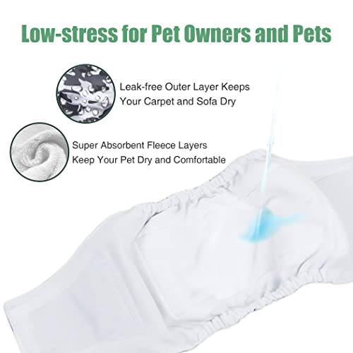 Image of wegreeco Washable Male Dog Diapers (Pack of 3) - Washable Male Dog Belly Wrap (Camo, XS)