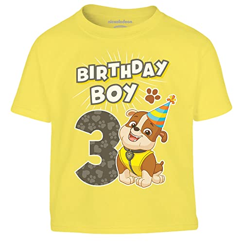 PAW PATROL - Geburtstag 3 Jahre Rubble Birthday Boy Kinder Jungen T-Shirt...