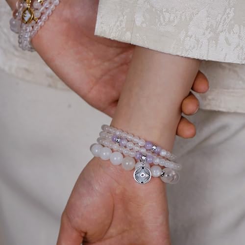 Image of Five Elements 18K Gold Vermeil 3 Layered Crystal Gemstone Beads Bracelet & Necklace for women Solid 925 Sterling Silver 18K Gold or White Gold Plated jewelry