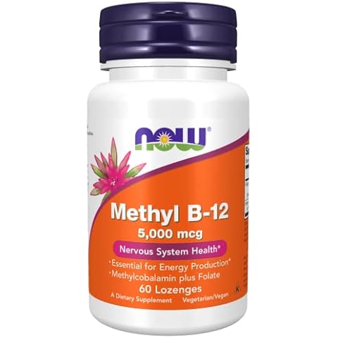 Methyl B-12, 5000 mcg, 60 Lozenges - Now Foods - UK Seller Cover