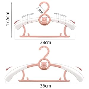 HGYZE Baby Hangers for Closet, Non-Slip 11"-14" Adjustable Infant Clothes Hanger for Nursery, 0-18yrs Plastic Kid Hanger Clothing Organizer, Children Pink Plastic Rack for Newborn Toddler Coat, 20pcs HGYZE Baby Hangers for Closet Non Slip 11 14 Adjustable Infant Clothes Hanger for Nursery 0 18yrs Plastic Kid Hanger Clothing Organizer Children Pink Plastic Rack for Newborn Toddler Coat 20pcs