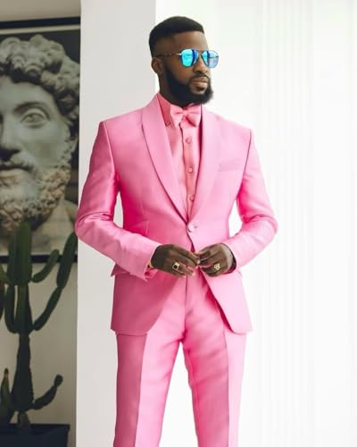 Fashion Satin Suits for Men Shawl Lapel Prom Tuxedos 2 Pcs Coat Trousers Regular Fit Blazer Pants for Evening Party2