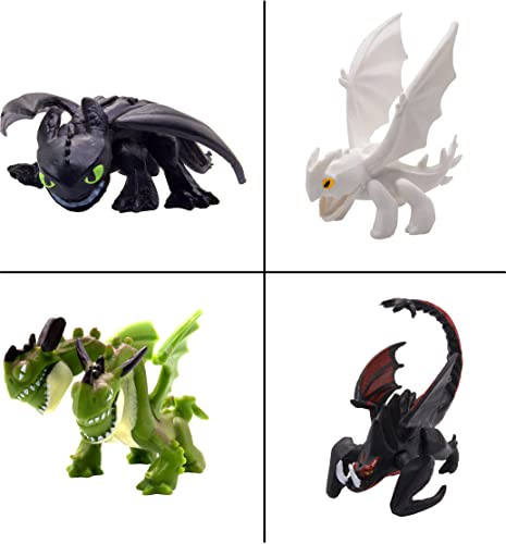 Toysvill TOYSVILL-DR-12.2 Dragon Httyd (Set Of 12 Pcs) / Light Fury, Night Fury (Toothless), Action Figures, Cake Toppers Figurines, Toys Gift Figure Toy thumb #4