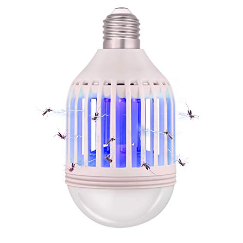 Bug Zapper Light Bulb 2 in 1, Mosquito Killer Lamp Led UV Lamp Flying Moths Killer Fits 110V E26 Light Bulb Socket