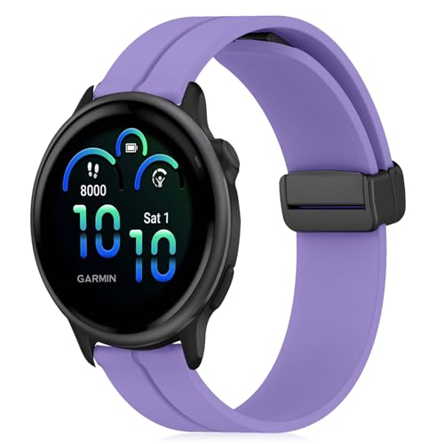 [RoSoki] 20mm �o���h Garmin Vivoactive 6 / Garmin Vivoactive 5 �Ή� �V���R���� �}�O�l�b�g�t�� �X�|�[�c�o���h �ւ��X�g���b�v �����x���g �_�炩�� �����ȒP �j�����p �i �p�[�v�� �j