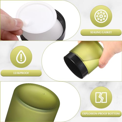 Image of Norme Glass Jars with Lids Cosmetic Jars, 48 Pcs, 4 oz, Pea Green