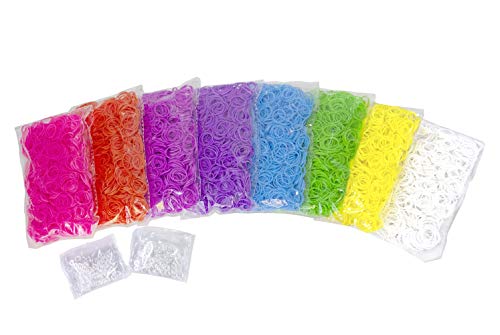 Cra Z Art Cra-Z-Loom Ultimate Tub 8000 Latex Free Rubber Bands And 100 “S” Clips For Making Crafts In Bold And Bright Colors, Multi #TOP3