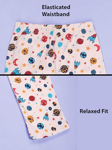 Image of KiddoPanti Boys Printed Pyjama | 100% Cotton Single Jersey Fabric | All Over Printed Design | Relax Fit & Ankle Length | Pyjama Pant