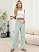ANRABESS Womens Striped Gingham Pants 2026 Pajama Drawstring Wide Leg Lounge Plaid Pants Cute Casual Trousers with Pockets Green White Stripe Large