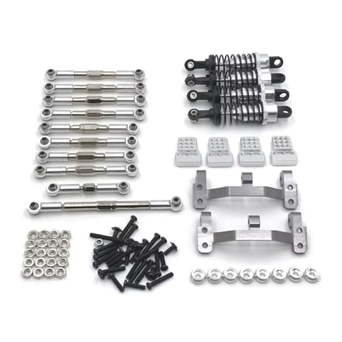 RC�X�y�A�p�[�c For WPL C14 C24 For JJRC FY For Henglong 1/16�����[�g�R���g���[���J�[�p���^���A�b�v�O���[�h�v�����b�h�V�[�g�V���b�N�A�u�\�[�o�[�K�X�P�b�g�p�[�c�L�b�g(Silver)