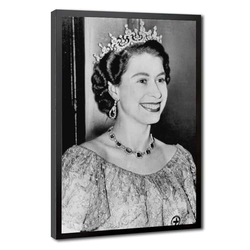 Impression sur toile Reine Elizabeth II grand cadre mural déco salon et bureau