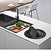 DJFKDYHPE Black Trash Bin Lid Balance Flap Cover Built-in Countertop - Stainless Steel Trash Grommet for Kitchen Garbage Can Recessed Trash Can Lid