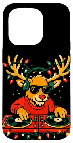 Christmas DJ Renna con giradischi Custodia per iPhone 15 Pro