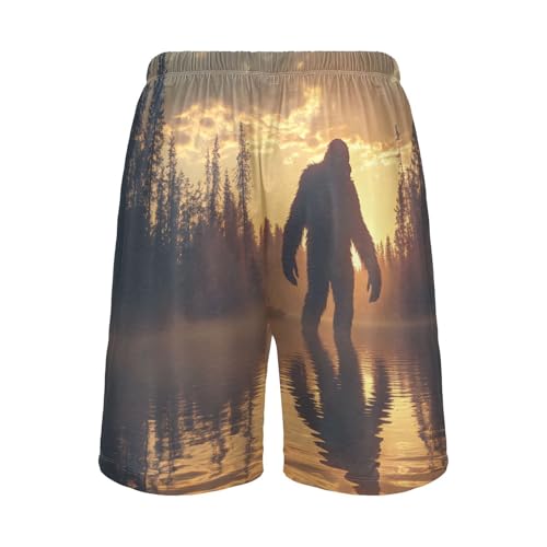 Sasquatch Dusk Men's Sleep Shorts Pajama Pants with Side Pockets Elastic Waistband Drawstring S2