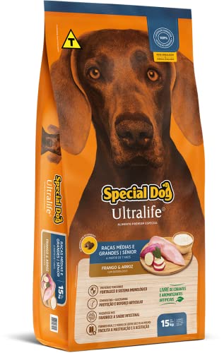 Ração Special Dog Ultralife Sênior Raças Médias e Grandes Sabor Frango e Arroz 15kg