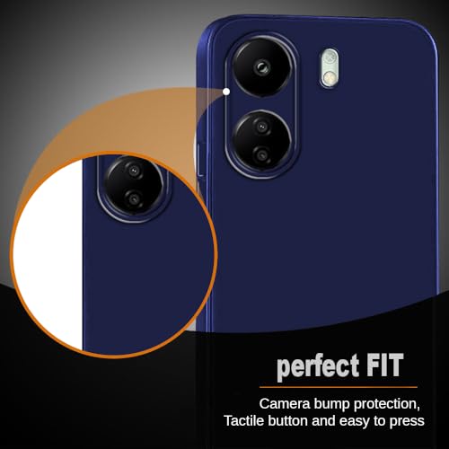 Image of Back Cover for Mi Redmi 13C 4G / Poco C65 4G | Full Camera Protection | Premium Liquid Silicon Case | Flexible Bumper Case for Mi Redmi 13C 4G / Poco C65 4G (Dark Blue)