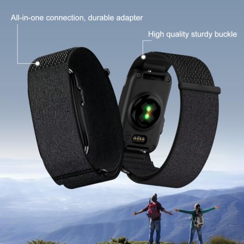HUKWIMO 2-Pack Upper Arm Bands for Garmin CIRQA, Black/Galaxy Gray - 5