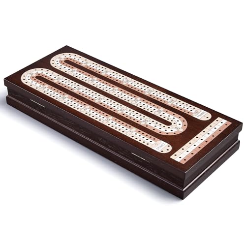 Juego de mesa Cribbage madera con 9 fichas metálicas miniatura 2